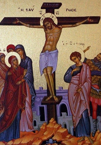 Ikone „Kreuzigung Christi“, 20 x 14 cm