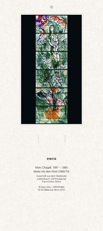 Liturgischer Kalender Rückwand „Maria mit dem Kind“ (Chagall)