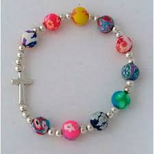 Armband mit Kreuz „Bunte Perlen“